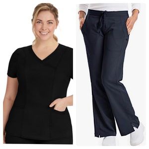 3 sets Womens Healing Hands Purple Label Scrubs Taylor Pant/Jordan Top Size XL